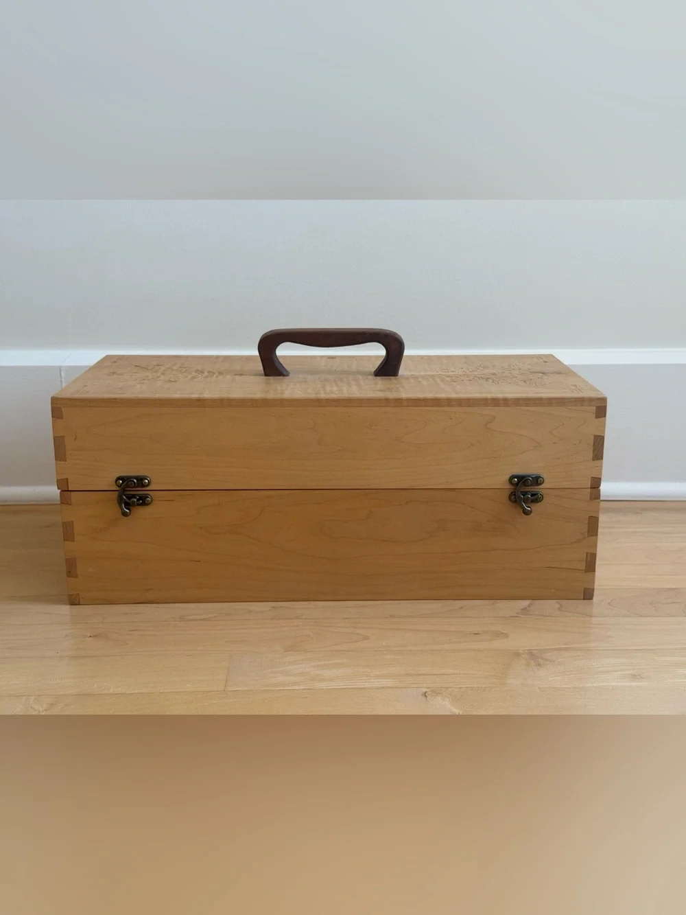 Wooden Storage Box with Multi-Compartment Insert - essential oils or tinctures